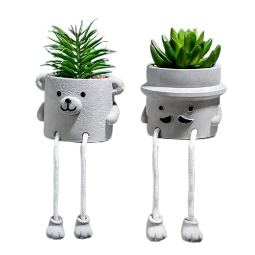 East Leaf 観葉植物 フェイクグリーン ミニ かわいい おしゃれ 映える インテリア ユニーク 小さい 【 小熊 & チョビ髭 】